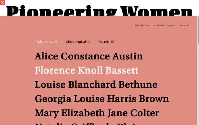 Pioneeringwomen website preview