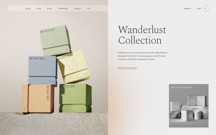 Boheme Fragrances website preview