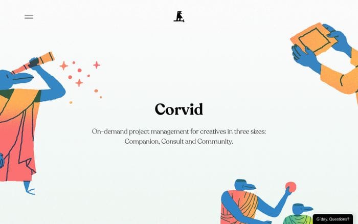Corvid website preview