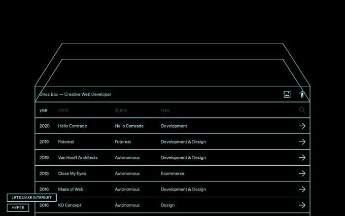 Dries Bos  website preview