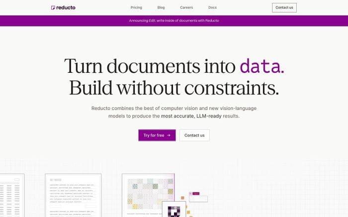 Reducto website preview