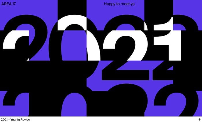 Area17 - Year in Review 2021 website preview