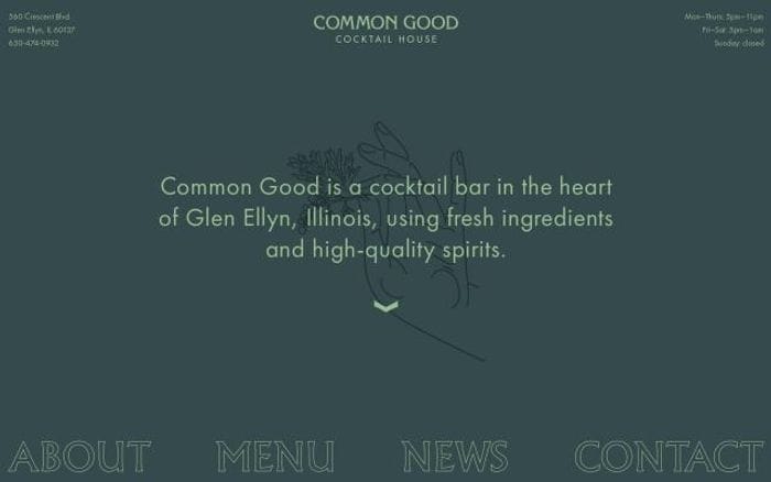 Commongoodcocktailhouse website preview