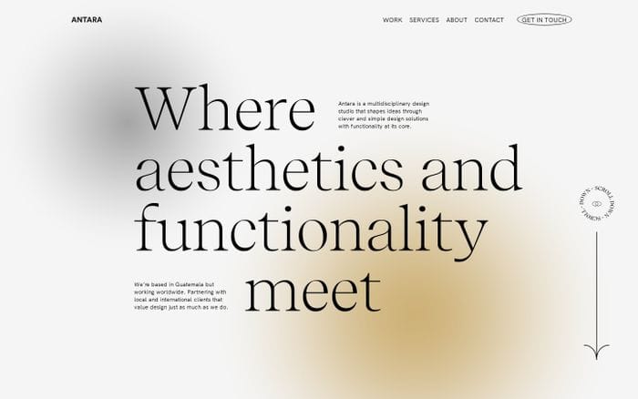 Antara Studio website preview
