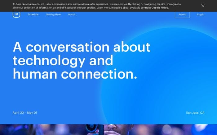 Facebook Developer Conference website preview
