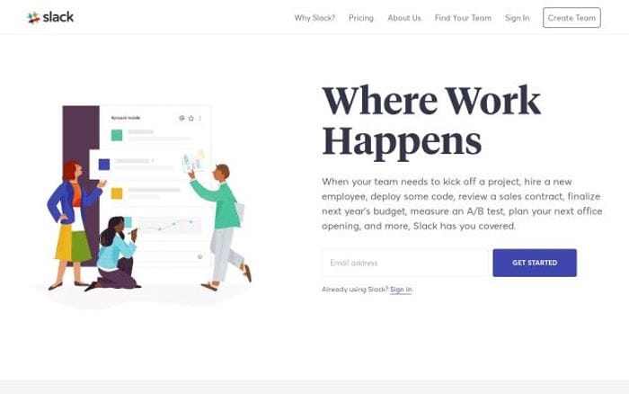 Slack website preview