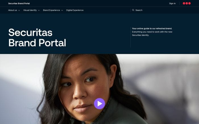 Securitas brand portal website preview