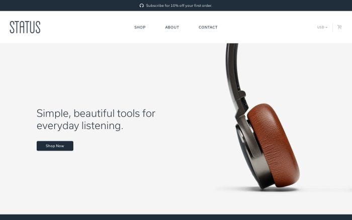 Status: Elevated audio for everyday listening website preview