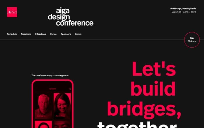AIGA Design Conference website preview