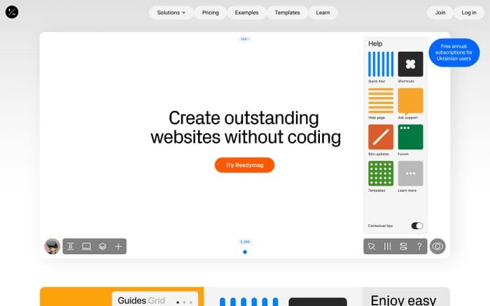 Readymag website preview