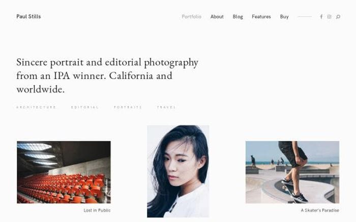 Stills website preview