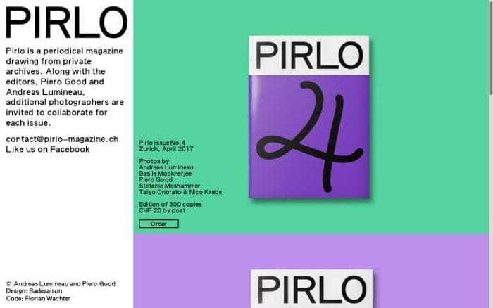 Pirlo-magazine website preview