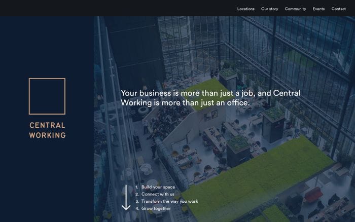 Office Work Spaces | Central Working website preview