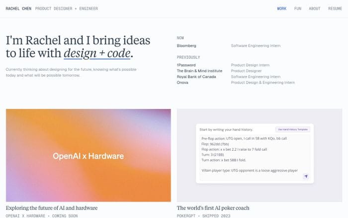 Rachel Chen website preview