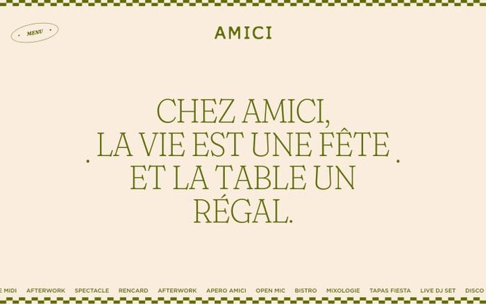 Amici website preview