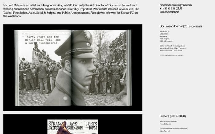 Niccolò Debole website preview