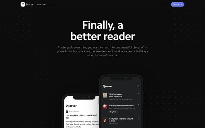 Matter website preview