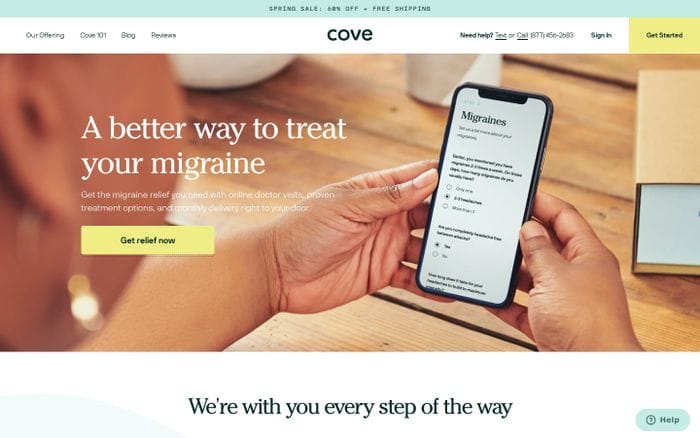 Cove website preview