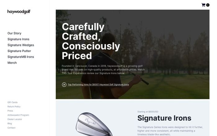 Haywoodgolf website preview