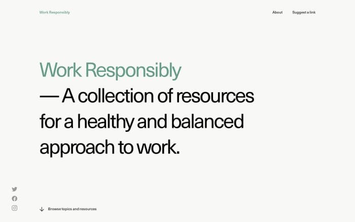 Work Responsibly website preview