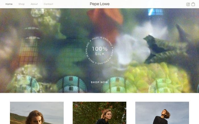 Pepe Lowe • 100% Silk website preview