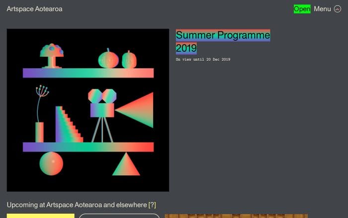 Artspace Aotearoa website preview