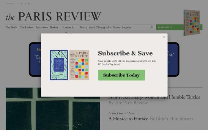 Theparisreview website preview