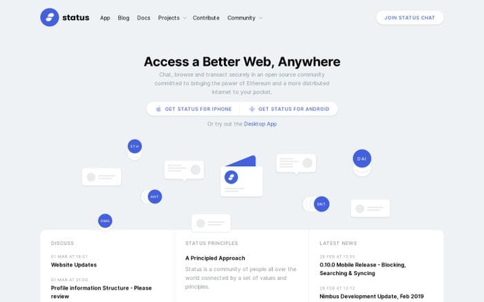 Status website preview