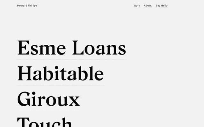 Howardphillipsdesign website preview