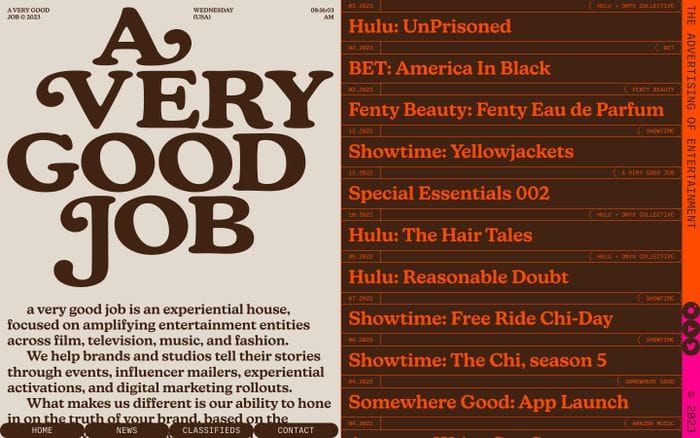 A Very Good Job website preview