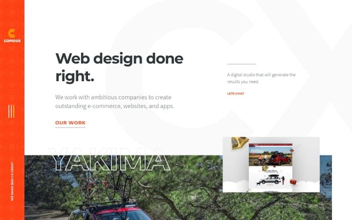 Copious ecommerce, website, and app design done right — a Portland based agency. website preview
