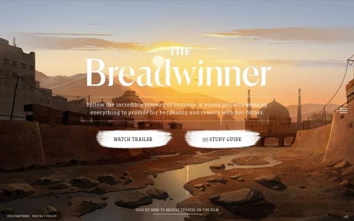 Thebreadwinner website preview