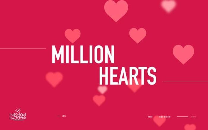 Millionhearts website preview