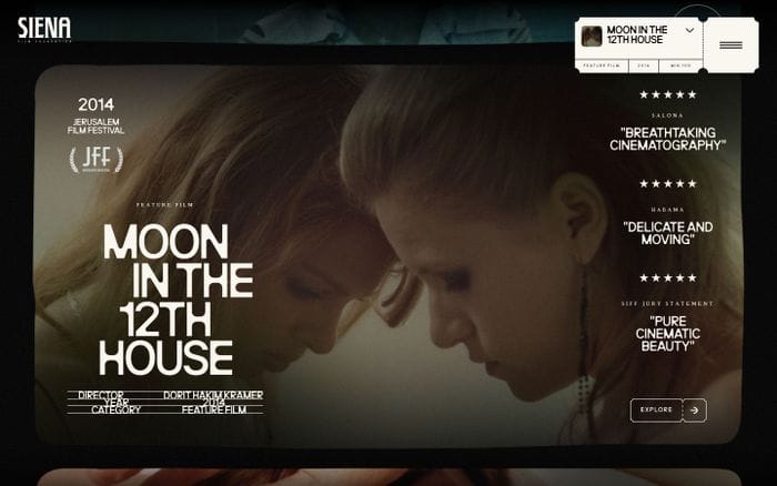 Siena Film Foundation website preview