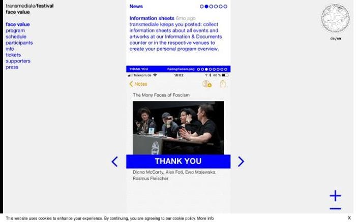 Transmediale website preview