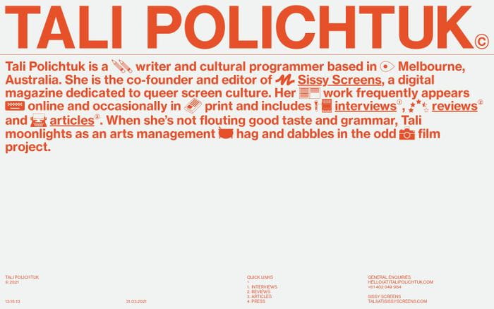 Tali Polichtuk website preview