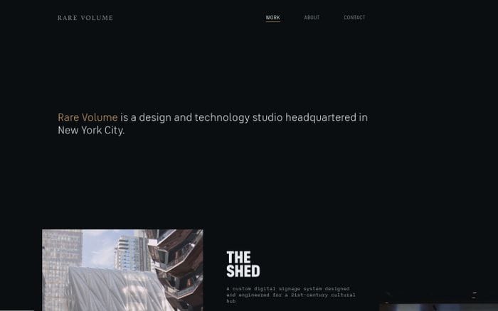 Rare Volume website preview