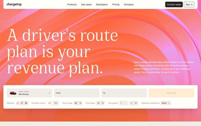 Chargetrip website preview