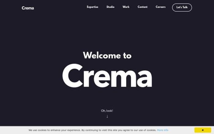 Crema website preview