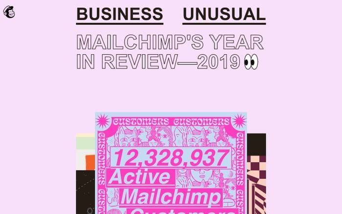Mailchimp's 2019 Annual Report website preview