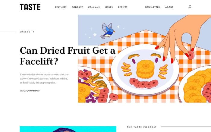 Taste website preview