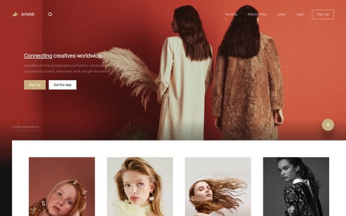 Artstel - Connecting creatives worldwide website preview