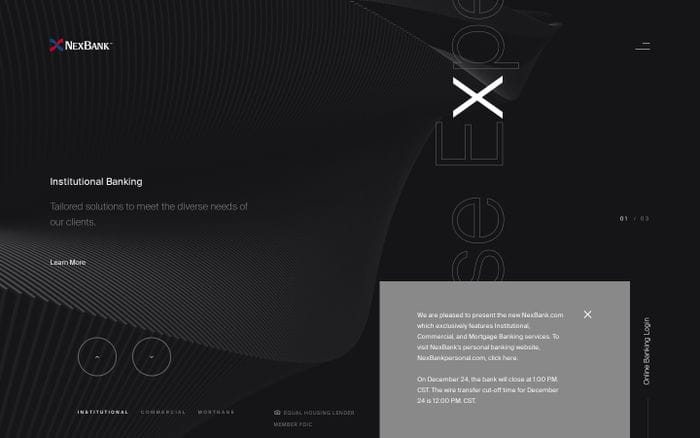 NexBank website preview