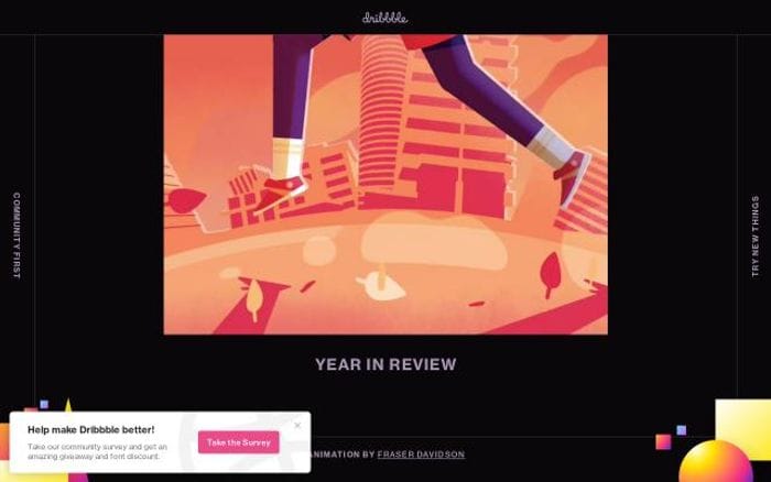 Dribbble website preview