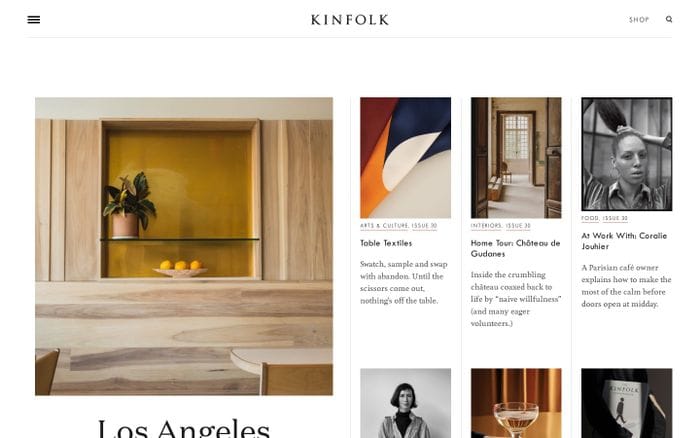 Kinfolk website preview
