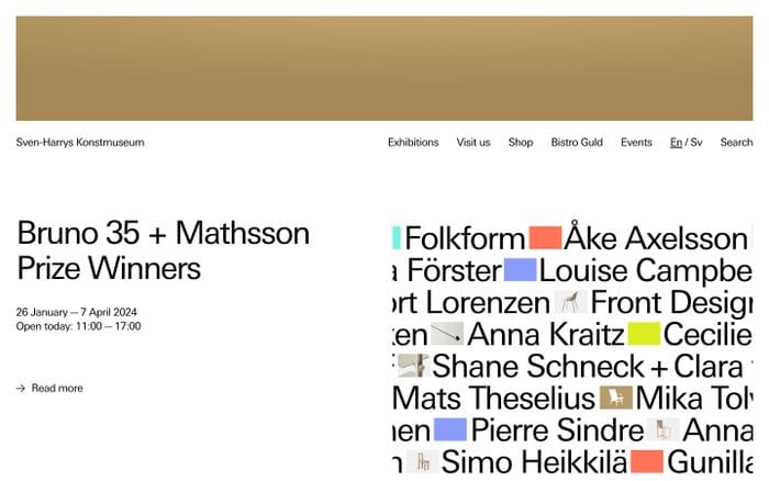 Sven-Harry Art museum website preview