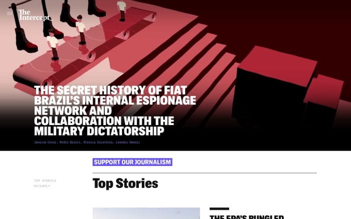 The Intercept website preview