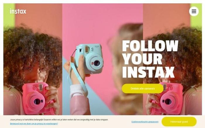 Instax website preview