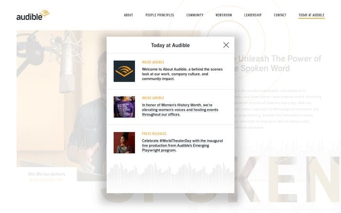 About Audible | About Audible website preview