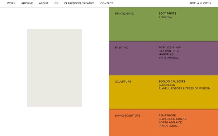 Noela Hjorth website preview